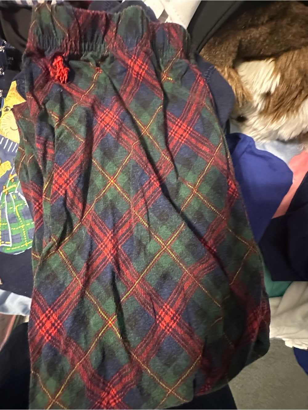Polo by Ralph Lauren Girls Green Navy Red Plaid Leggings